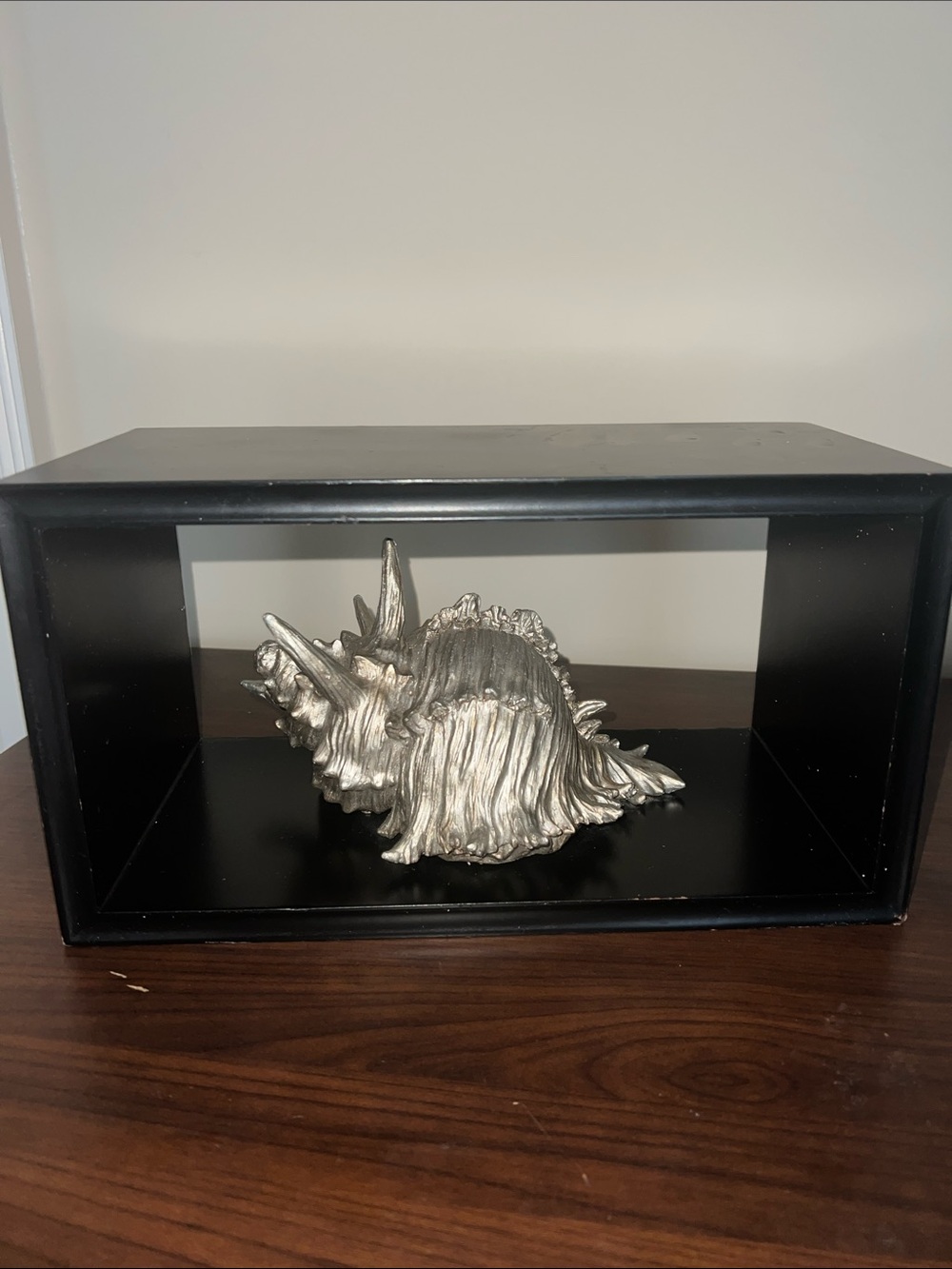 Buccellati Italian Brushed Silver Overlay Murex Conch Shell With Custom Framing